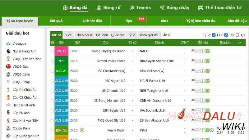 Bong Da Lu update lịch thi đấu bóng đá nhanh chóng